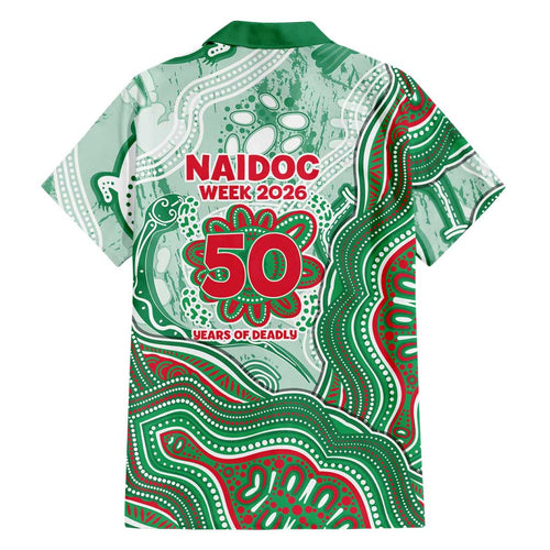 South Sydney Rabbitohs NAIDOC Week 2026 Family Matching Summer Maxi Dress and Hawaiian Shirt First Nations of Australia Aboriginal Mascot Rugby