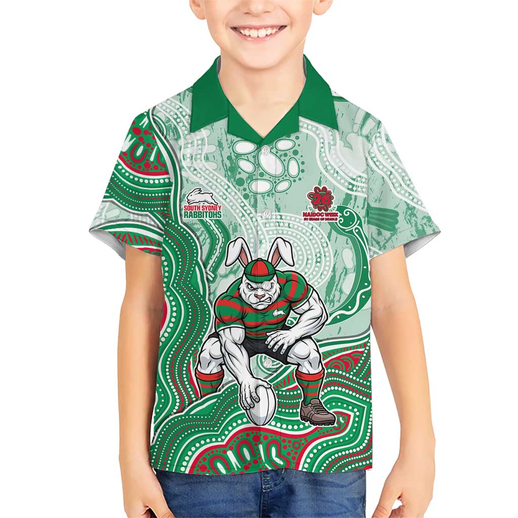 South Sydney Rabbitohs NAIDOC Week 2026 Kid Hawaiian Shirt First Nations of Australia Aboriginal Mascot Rugby