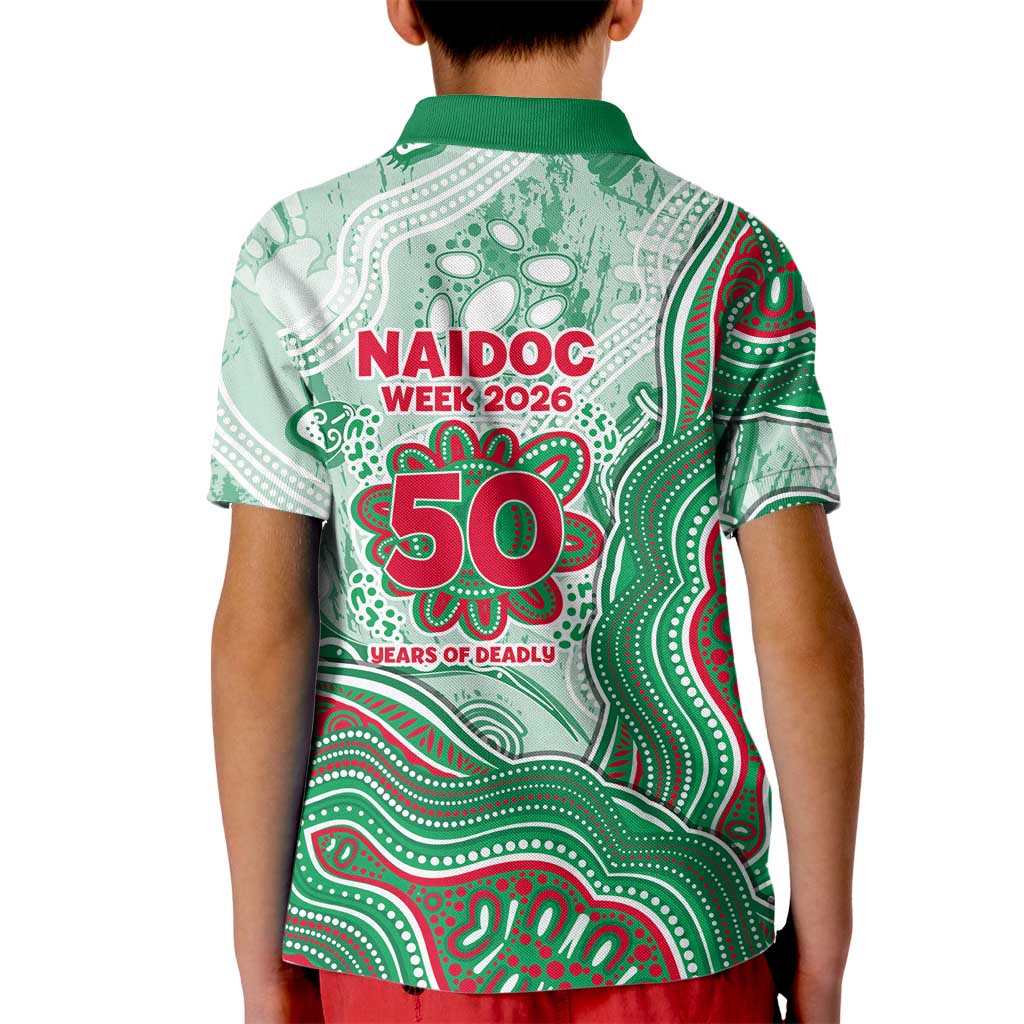 South Sydney Rabbitohs NAIDOC Week 2026 Kid Polo Shirt First Nations of Australia Aboriginal Mascot Rugby