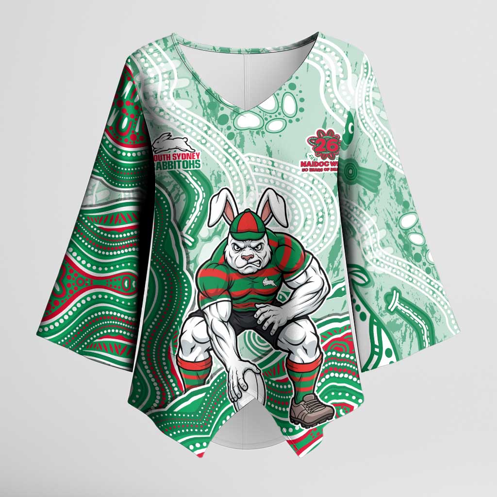 South Sydney Rabbitohs NAIDOC Week 2026 Kimono Sleeve Blouse First Nations of Australia Aboriginal Mascot Rugby