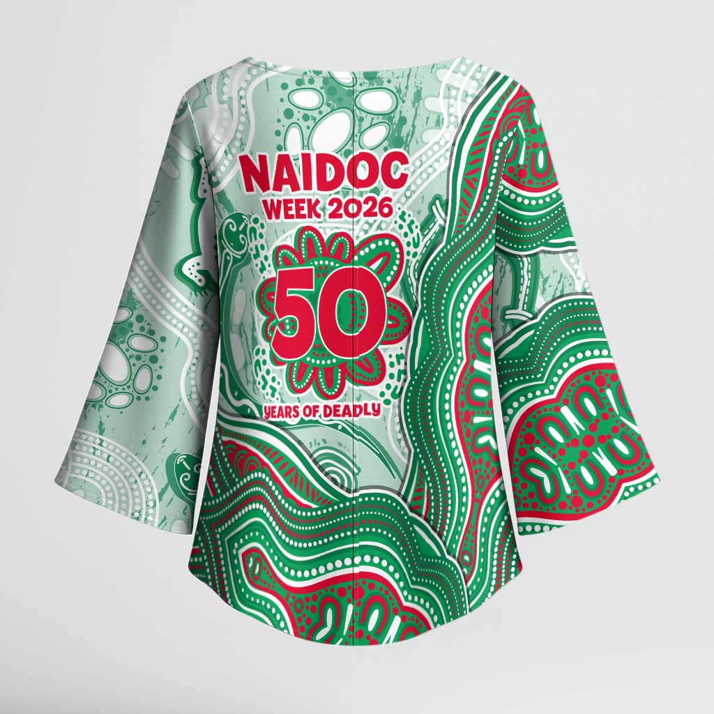 South Sydney Rabbitohs NAIDOC Week 2026 Kimono Sleeve Blouse First Nations of Australia Aboriginal Mascot Rugby