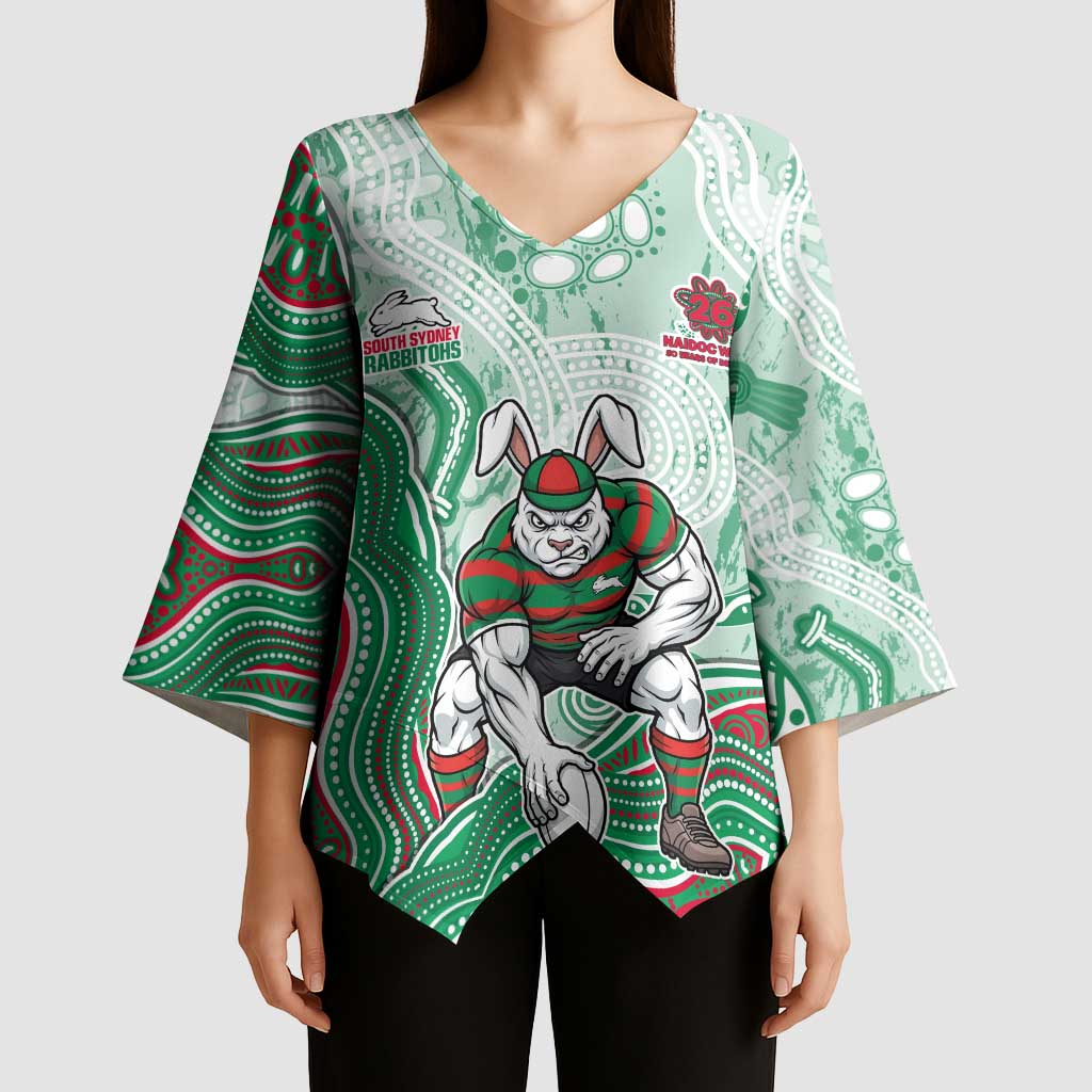 South Sydney Rabbitohs NAIDOC Week 2026 Kimono Sleeve Blouse First Nations of Australia Aboriginal Mascot Rugby