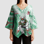 South Sydney Rabbitohs NAIDOC Week 2026 Kimono Sleeve Blouse First Nations of Australia Aboriginal Mascot Rugby