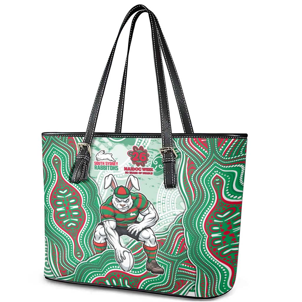 South Sydney Rabbitohs NAIDOC Week 2026 Leather Tote Bag First Nations of Australia Aboriginal Mascot Rugby