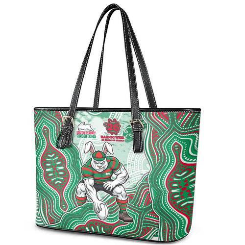 South Sydney Rabbitohs NAIDOC Week 2026 Leather Tote Bag First Nations of Australia Aboriginal Mascot Rugby
