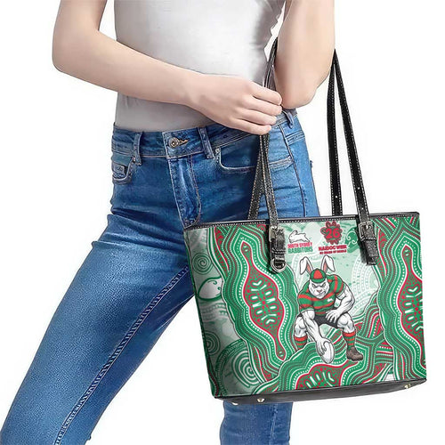 South Sydney Rabbitohs NAIDOC Week 2026 Leather Tote Bag First Nations of Australia Aboriginal Mascot Rugby