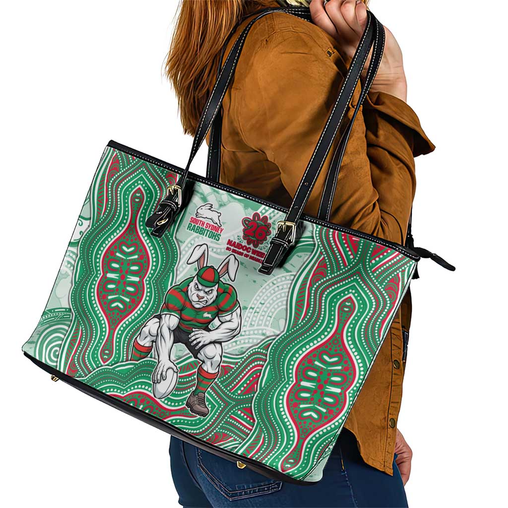 South Sydney Rabbitohs NAIDOC Week 2026 Leather Tote Bag First Nations of Australia Aboriginal Mascot Rugby