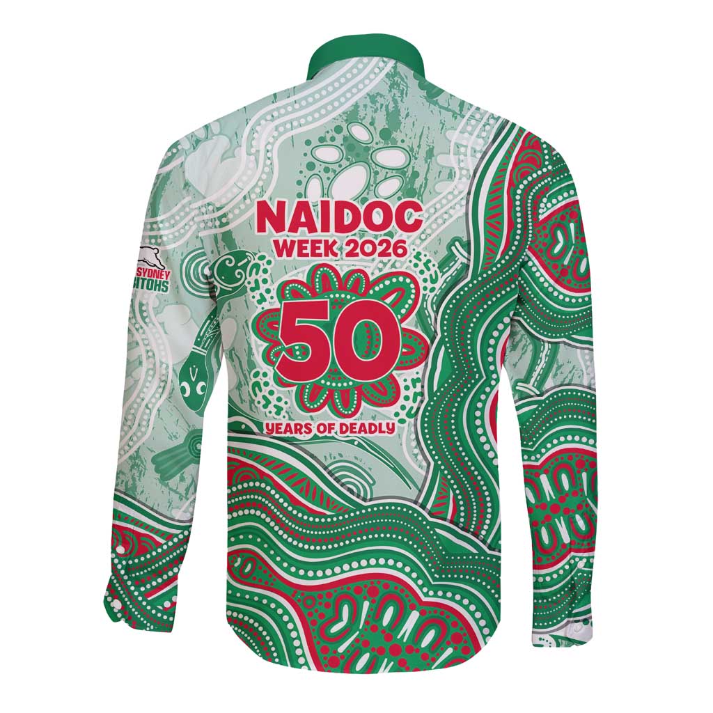 South Sydney Rabbitohs NAIDOC Week 2026 Long Sleeve Button Shirt First Nations of Australia Aboriginal Mascot Rugby