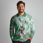 South Sydney Rabbitohs NAIDOC Week 2026 Long Sleeve Polo Shirt First Nations of Australia Aboriginal Mascot Rugby