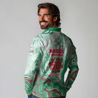 South Sydney Rabbitohs NAIDOC Week 2026 Long Sleeve Polo Shirt First Nations of Australia Aboriginal Mascot Rugby