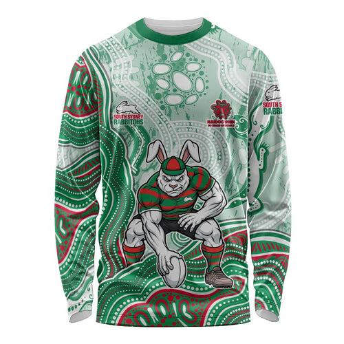 South Sydney Rabbitohs NAIDOC Week 2026 Long Sleeve Shirt First Nations of Australia Aboriginal Mascot Rugby