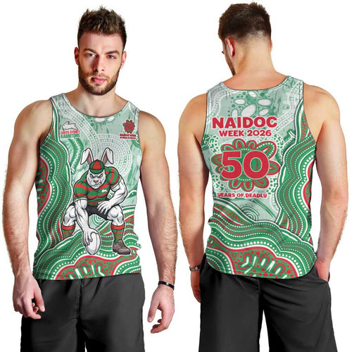 South Sydney Rabbitohs NAIDOC Week 2026 Men Tank Top First Nations of Australia Aboriginal Mascot Rugby