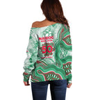 South Sydney Rabbitohs NAIDOC Week 2026 Off Shoulder Sweater First Nations of Australia Aboriginal Mascot Rugby