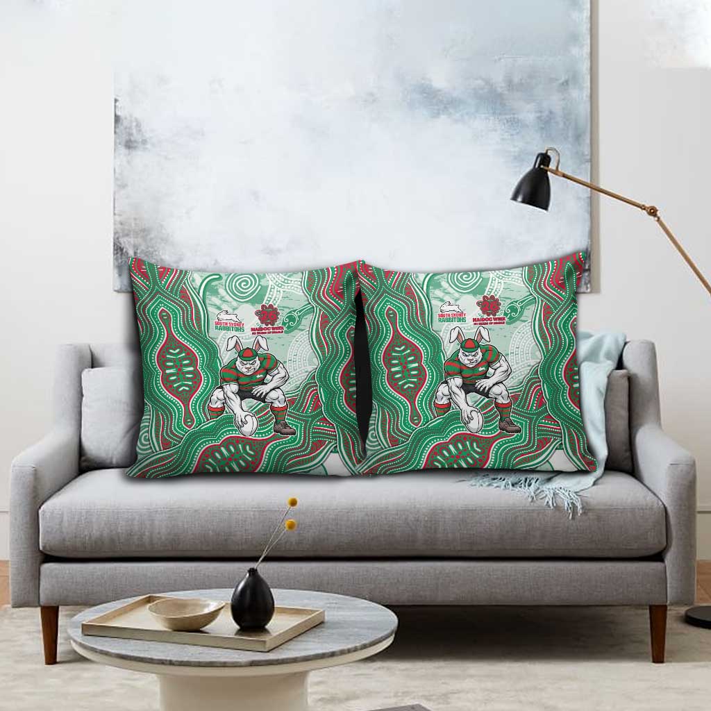 South Sydney Rabbitohs NAIDOC Week 2026 Pillow Cover First Nations of Australia Aboriginal Mascot Rugby