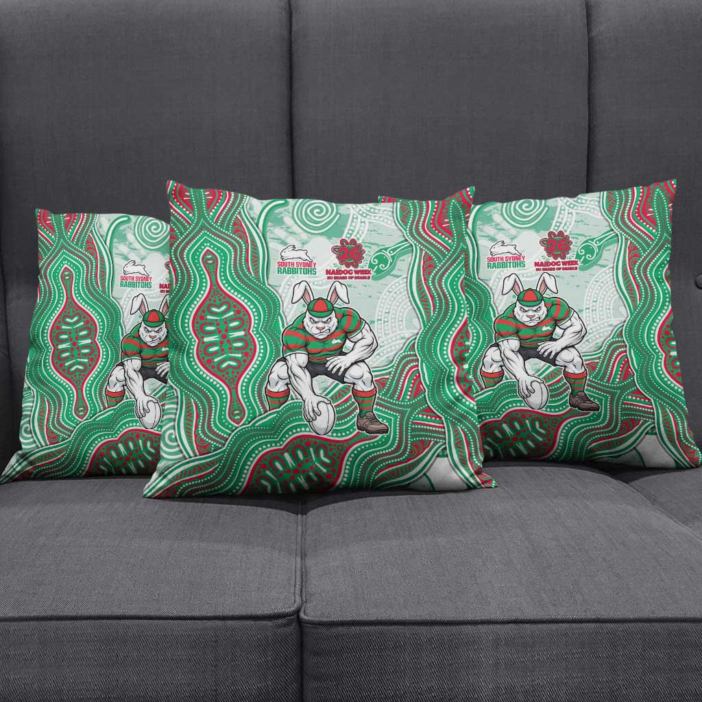 South Sydney Rabbitohs NAIDOC Week 2026 Pillow Cover First Nations of Australia Aboriginal Mascot Rugby