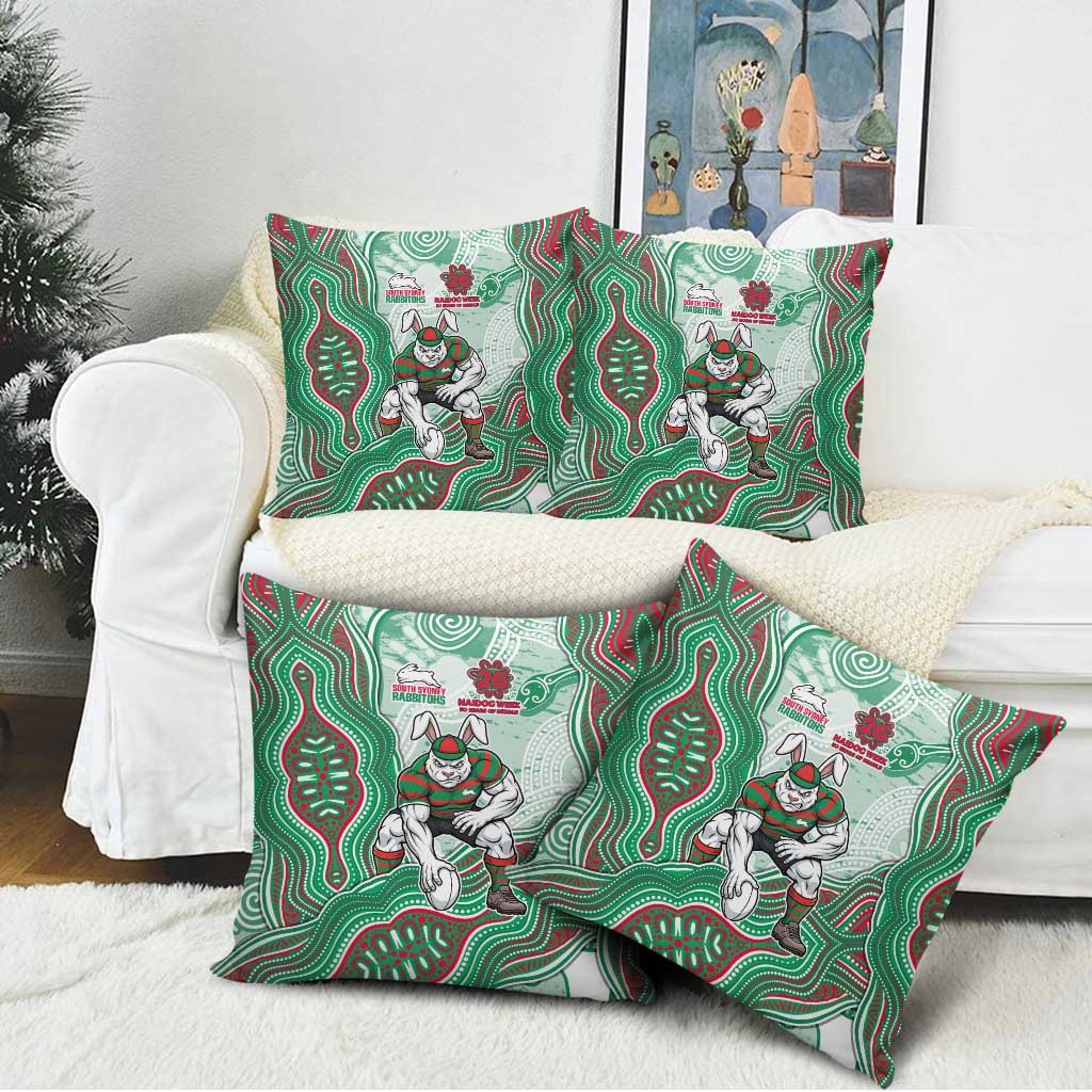 South Sydney Rabbitohs NAIDOC Week 2026 Pillow Cover First Nations of Australia Aboriginal Mascot Rugby
