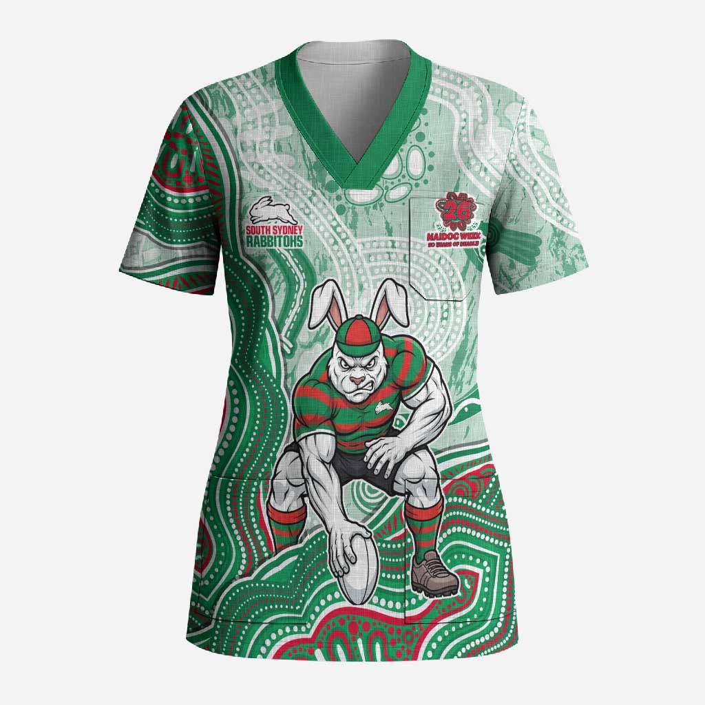South Sydney Rabbitohs NAIDOC Week 2026 Scrub Top First Nations of Australia Aboriginal Mascot Rugby