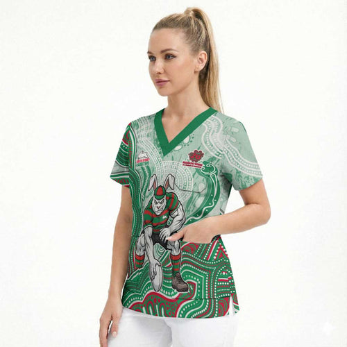 South Sydney Rabbitohs NAIDOC Week 2026 Scrub Top First Nations of Australia Aboriginal Mascot Rugby
