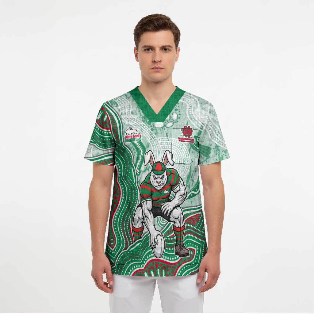 South Sydney Rabbitohs NAIDOC Week 2026 Scrub Top First Nations of Australia Aboriginal Mascot Rugby
