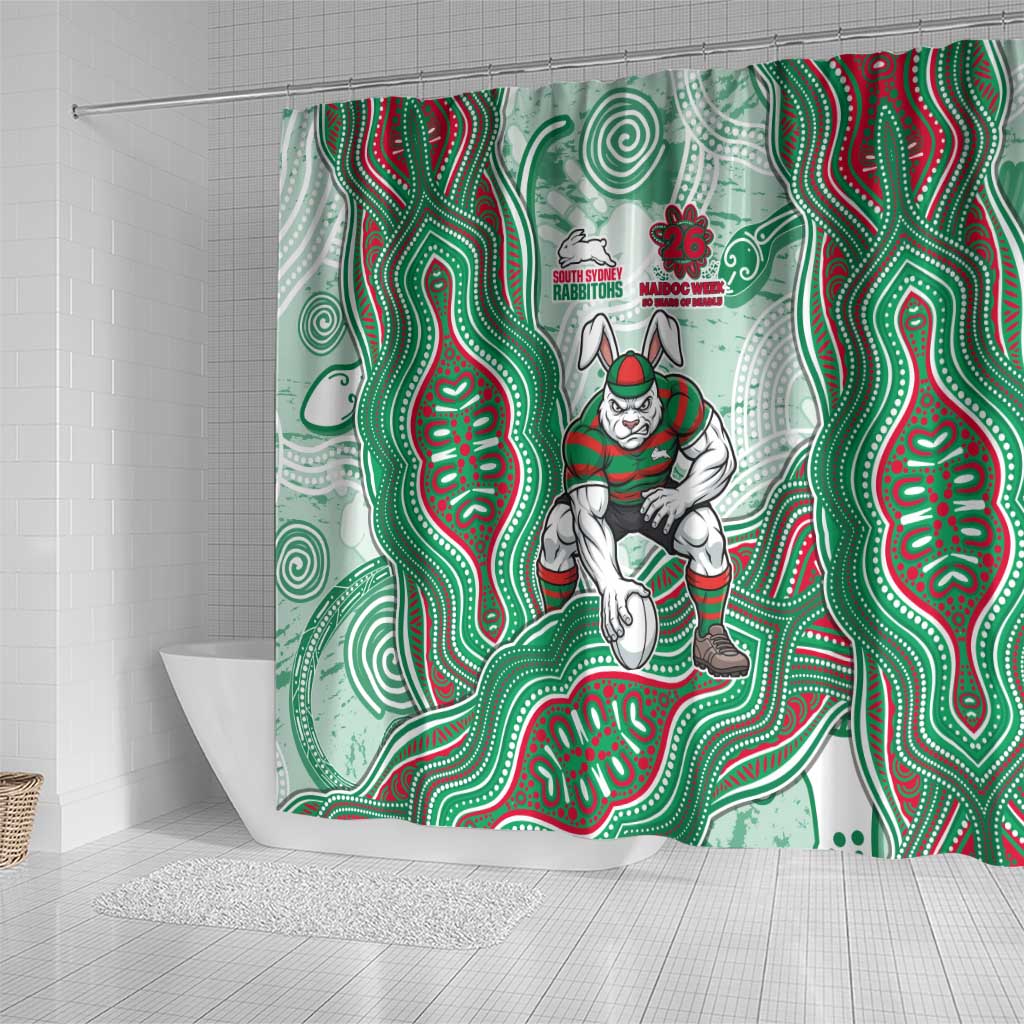 South Sydney Rabbitohs NAIDOC Week 2026 Shower Curtain First Nations of Australia Aboriginal Mascot Rugby