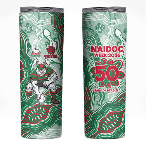 South Sydney Rabbitohs NAIDOC Week 2026 Skinny Tumbler First Nations of Australia Aboriginal Mascot Rugby