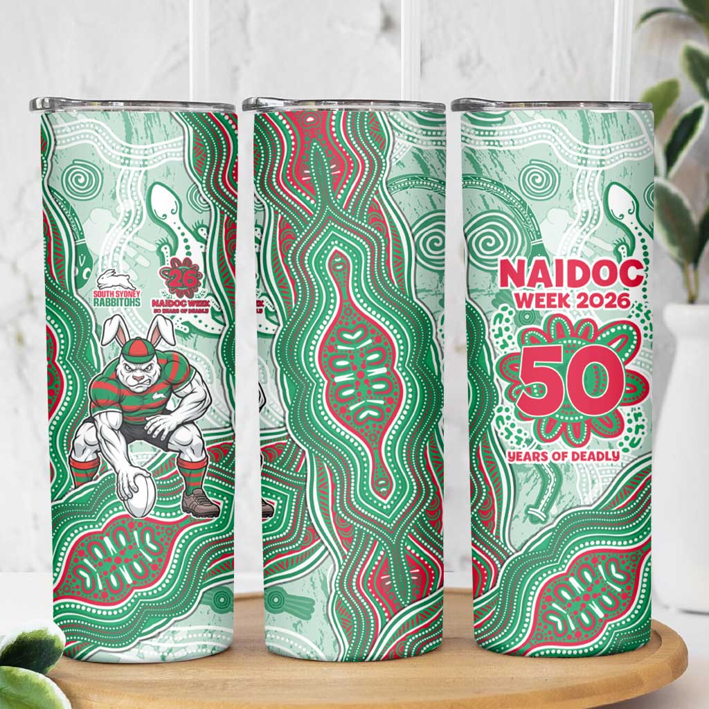 South Sydney Rabbitohs NAIDOC Week 2026 Skinny Tumbler First Nations of Australia Aboriginal Mascot Rugby