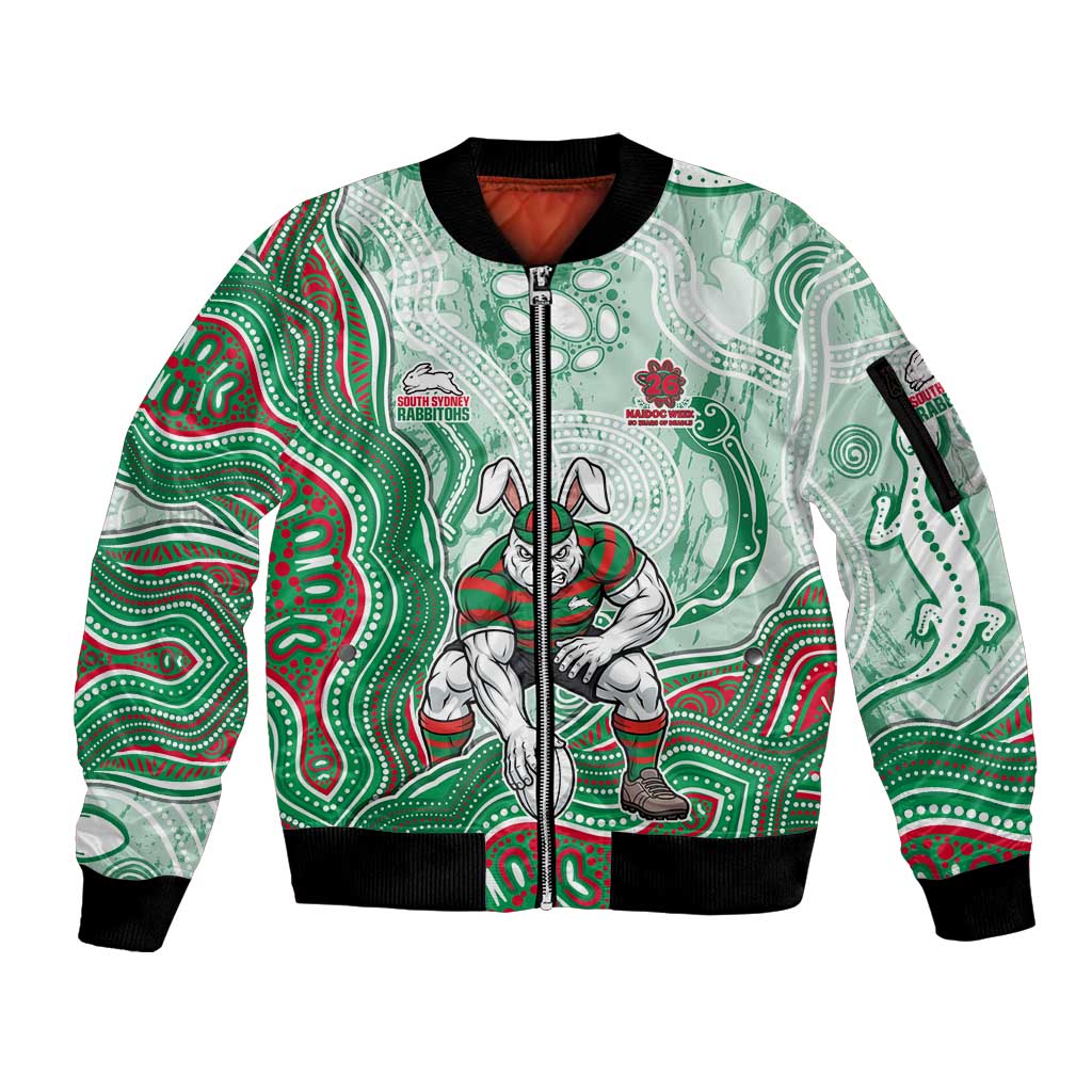 South Sydney Rabbitohs NAIDOC Week 2026 Sleeve Zip Bomber Jacket First Nations of Australia Aboriginal Mascot Rugby