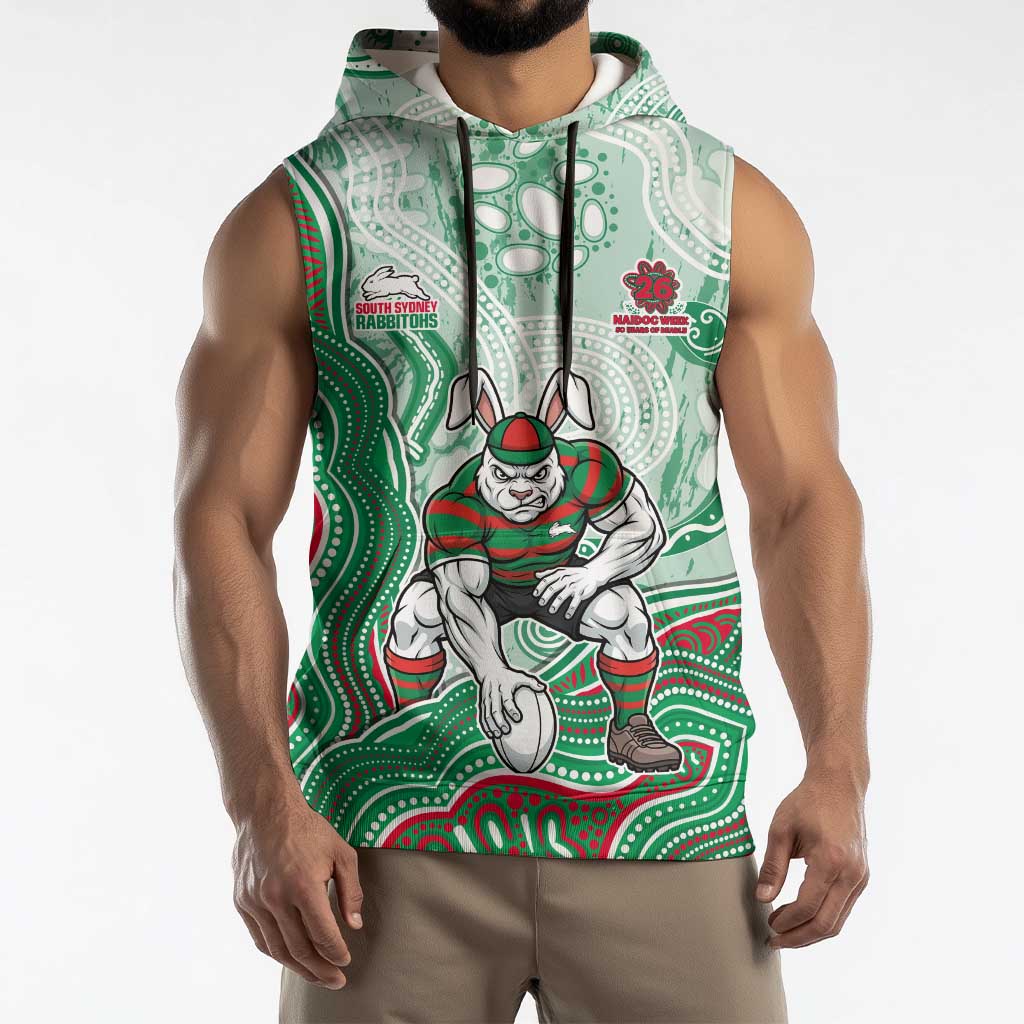South Sydney Rabbitohs NAIDOC Week 2026 Sleeveless Hoodie First Nations of Australia Aboriginal Mascot Rugby