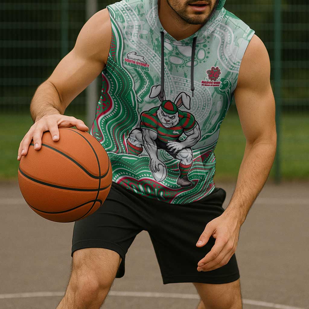 South Sydney Rabbitohs NAIDOC Week 2026 Sleeveless Hoodie First Nations of Australia Aboriginal Mascot Rugby