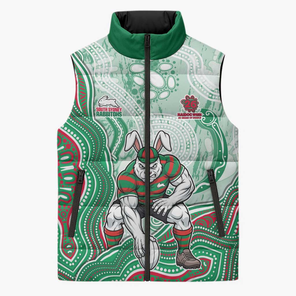 South Sydney Rabbitohs NAIDOC Week 2026 Sleeveless Puffer Jacket First Nations of Australia Aboriginal Mascot Rugby