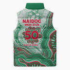 South Sydney Rabbitohs NAIDOC Week 2026 Sleeveless Puffer Jacket First Nations of Australia Aboriginal Mascot Rugby