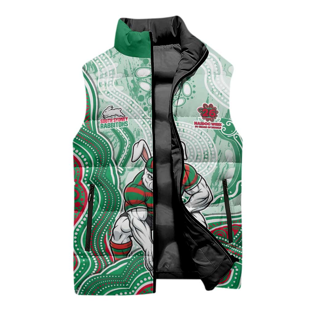 South Sydney Rabbitohs NAIDOC Week 2026 Sleeveless Puffer Jacket First Nations of Australia Aboriginal Mascot Rugby