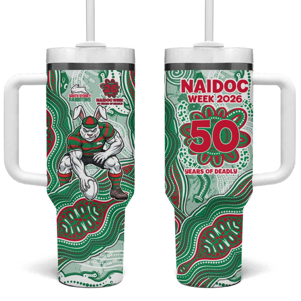 South Sydney Rabbitohs NAIDOC Week 2026 Tumbler With Handle First Nations of Australia Aboriginal Mascot Rugby