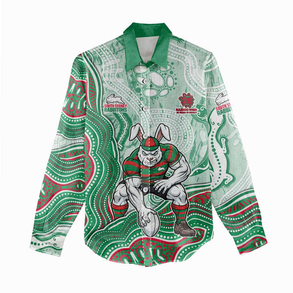 South Sydney Rabbitohs NAIDOC Week 2026 Women Casual Shirt First Nations of Australia Aboriginal Mascot Rugby