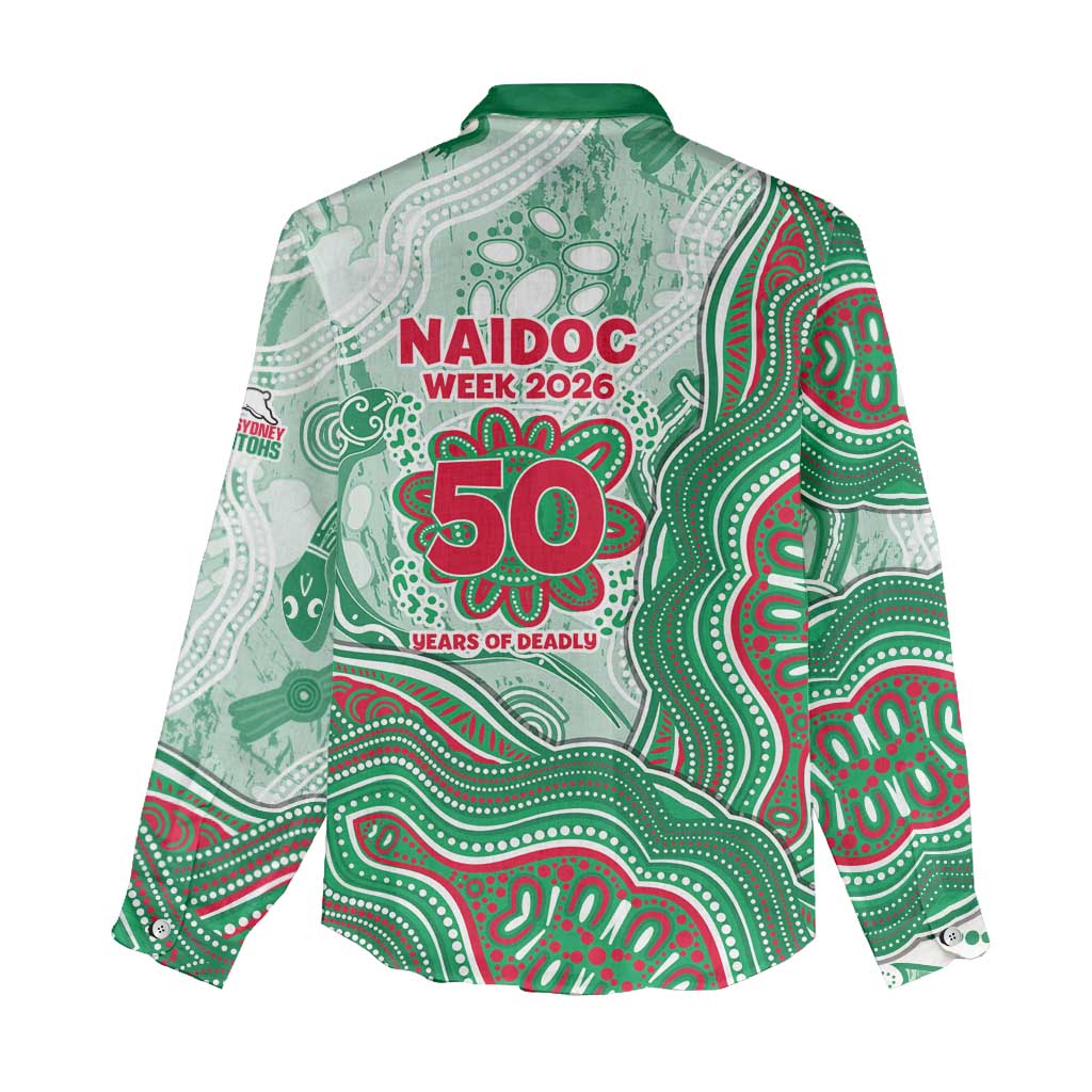 South Sydney Rabbitohs NAIDOC Week 2026 Women Casual Shirt First Nations of Australia Aboriginal Mascot Rugby