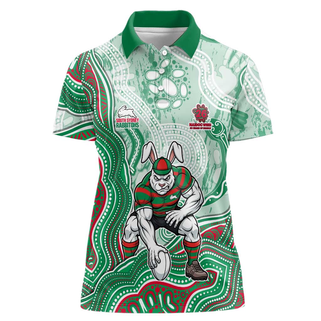 South Sydney Rabbitohs NAIDOC Week 2026 Women Polo Shirt First Nations of Australia Aboriginal Mascot Rugby
