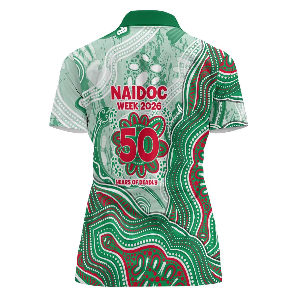 South Sydney Rabbitohs NAIDOC Week 2026 Women Polo Shirt First Nations of Australia Aboriginal Mascot Rugby