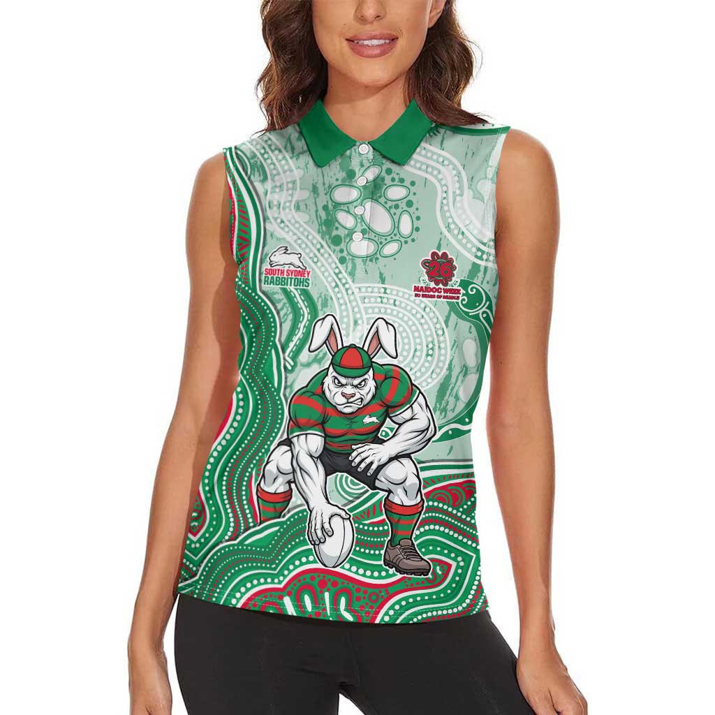South Sydney Rabbitohs NAIDOC Week 2026 Women Sleeveless Polo Shirt First Nations of Australia Aboriginal Mascot Rugby