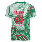South Sydney Rabbitohs NAIDOC Week 2026 Women V-Neck T-Shirt First Nations of Australia Aboriginal Mascot Rugby