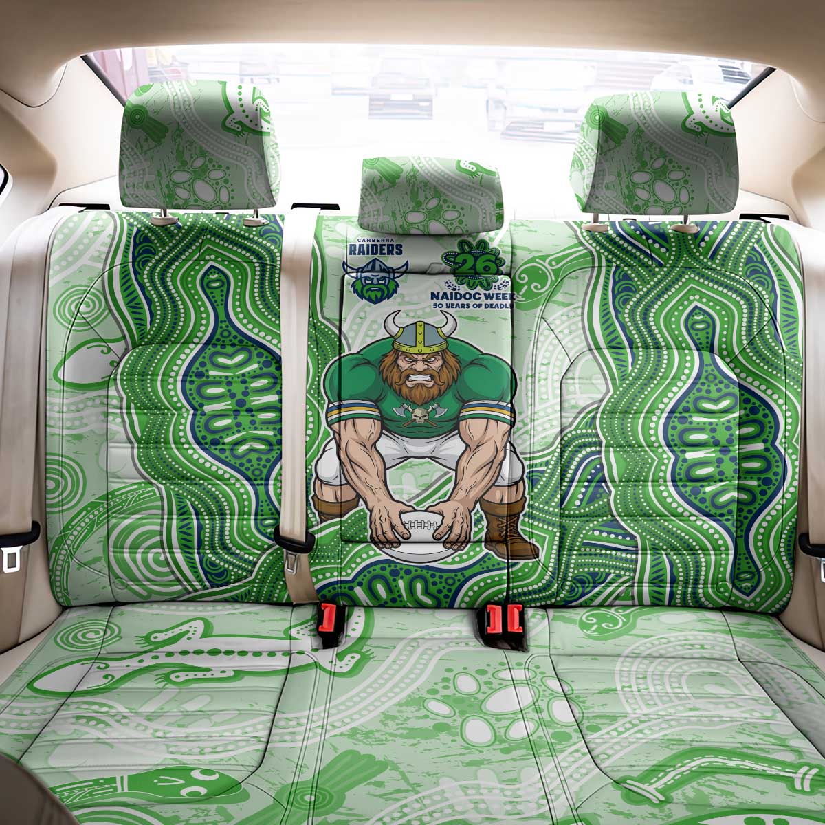 Canberra Raiders NAIDOC Week 2026 Back Car Seat Cover First Nations of Australia Aboriginal Mascot Rugby
