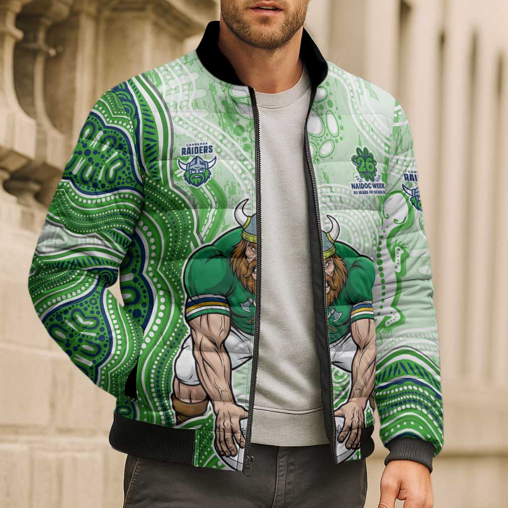 Canberra Raiders NAIDOC Week 2026 Bomber Puffer Jacket First Nations of Australia Aboriginal Mascot Rugby
