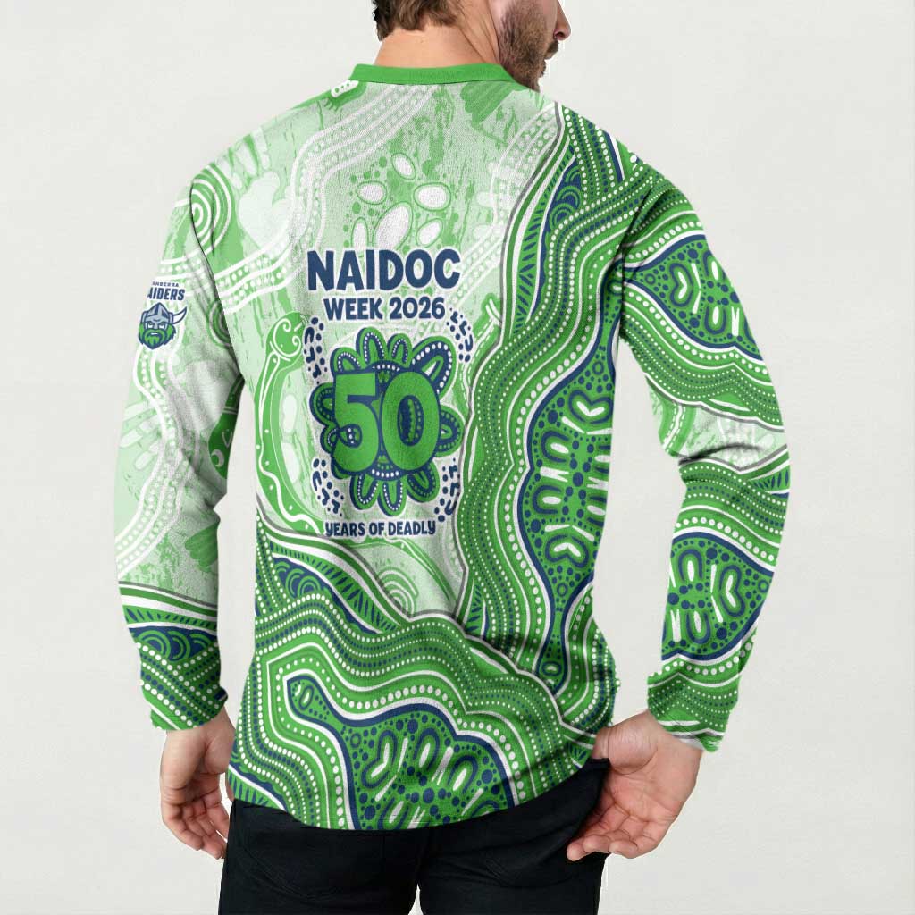 Canberra Raiders NAIDOC Week 2026 Button Sweatshirt First Nations of Australia Aboriginal Mascot Rugby