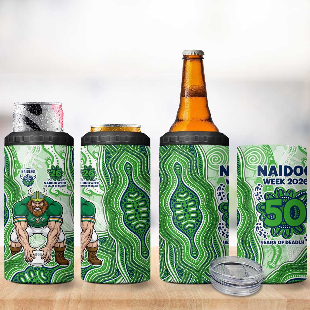 Canberra Raiders NAIDOC Week 2026 4 in 1 Can Cooler Tumbler First Nations of Australia Aboriginal Mascot Rugby