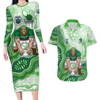 Canberra Raiders NAIDOC Week 2026 Couples Matching Long Sleeve Bodycon Dress and Hawaiian Shirt First Nations of Australia Aboriginal Mascot Rugby
