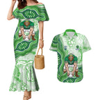 Canberra Raiders NAIDOC Week 2026 Couples Matching Mermaid Dress and Hawaiian Shirt First Nations of Australia Aboriginal Mascot Rugby