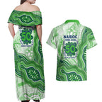 Canberra Raiders NAIDOC Week 2026 Couples Matching Off Shoulder Maxi Dress and Hawaiian Shirt First Nations of Australia Aboriginal Mascot Rugby