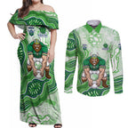 Canberra Raiders NAIDOC Week 2026 Couples Matching Off Shoulder Maxi Dress and Long Sleeve Button Shirt First Nations of Australia Aboriginal Mascot Rugby