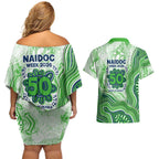 Canberra Raiders NAIDOC Week 2026 Couples Matching Off Shoulder Short Dress and Hawaiian Shirt First Nations of Australia Aboriginal Mascot Rugby