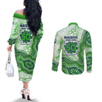 Canberra Raiders NAIDOC Week 2026 Couples Matching Off The Shoulder Long Sleeve Dress and Long Sleeve Button Shirt First Nations of Australia Aboriginal Mascot Rugby