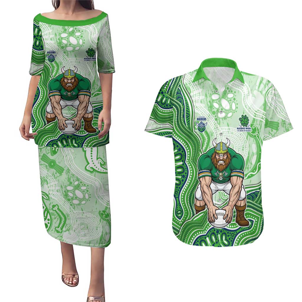 Canberra Raiders NAIDOC Week 2026 Couples Matching Puletasi and Hawaiian Shirt First Nations of Australia Aboriginal Mascot Rugby
